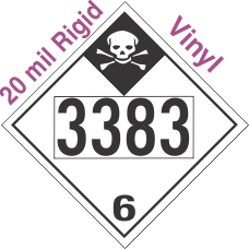 Inhalation Hazard Class 6.1 UN3383 20mil Rigid Vinyl DOT Placard