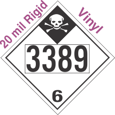 Inhalation Hazard Class 6.1 UN3389 20mil Rigid Vinyl DOT Placard
