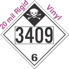 Inhalation Hazard Class 6.1 UN3409 20mil Rigid Vinyl DOT Placard