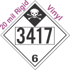Inhalation Hazard Class 6.1 UN3417 20mil Rigid Vinyl DOT Placard