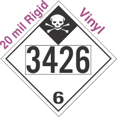 Inhalation Hazard Class 6.1 UN3426 20mil Rigid Vinyl DOT Placard