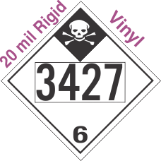 Inhalation Hazard Class 6.1 UN3427 20mil Rigid Vinyl DOT Placard