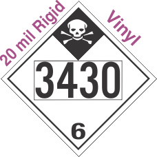 Inhalation Hazard Class 6.1 UN3430 20mil Rigid Vinyl DOT Placard