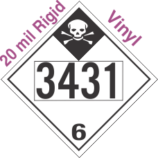 Inhalation Hazard Class 6.1 UN3431 20mil Rigid Vinyl DOT Placard
