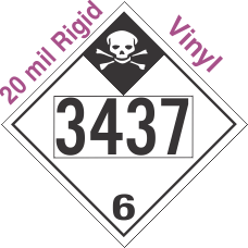 Inhalation Hazard Class 6.1 UN3437 20mil Rigid Vinyl DOT Placard