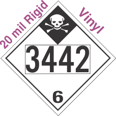 Inhalation Hazard Class 6.1 UN3442 20mil Rigid Vinyl DOT Placard