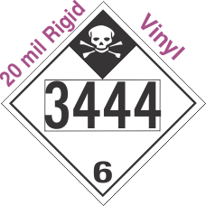 Inhalation Hazard Class 6.1 UN3444 20mil Rigid Vinyl DOT Placard
