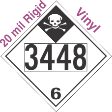 Inhalation Hazard Class 6.1 UN3448 20mil Rigid Vinyl DOT Placard