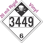 Inhalation Hazard Class 6.1 UN3449 20mil Rigid Vinyl DOT Placard