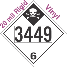 Inhalation Hazard Class 6.1 UN3449 20mil Rigid Vinyl DOT Placard