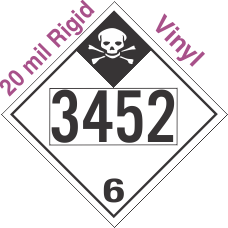 Inhalation Hazard Class 6.1 UN3452 20mil Rigid Vinyl DOT Placard