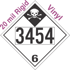 Inhalation Hazard Class 6.1 UN3454 20mil Rigid Vinyl DOT Placard
