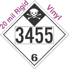 Inhalation Hazard Class 6.1 UN3455 20mil Rigid Vinyl DOT Placard