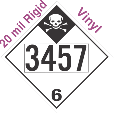 Inhalation Hazard Class 6.1 UN3457 20mil Rigid Vinyl DOT Placard