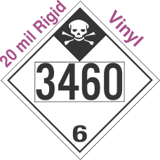 Inhalation Hazard Class 6.1 UN3460 20mil Rigid Vinyl DOT Placard
