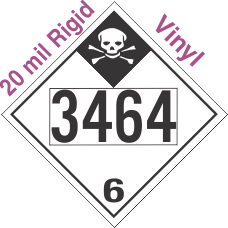 Inhalation Hazard Class 6.1 UN3464 20mil Rigid Vinyl DOT Placard