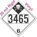 Inhalation Hazard Class 6.1 UN3465 20mil Rigid Vinyl DOT Placard
