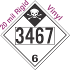 Inhalation Hazard Class 6.1 UN3467 20mil Rigid Vinyl DOT Placard