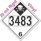 Inhalation Hazard Class 6.1 UN3483 20mil Rigid Vinyl DOT Placard