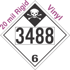 Inhalation Hazard Class 6.1 UN3488 20mil Rigid Vinyl DOT Placard
