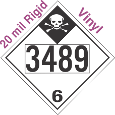 Inhalation Hazard Class 6.1 UN3489 20mil Rigid Vinyl DOT Placard