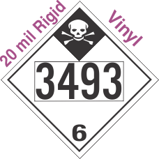Inhalation Hazard Class 6.1 UN3493 20mil Rigid Vinyl DOT Placard