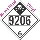 Inhalation Hazard Class 6.1 UN9206 20mil Rigid Vinyl DOT Placard