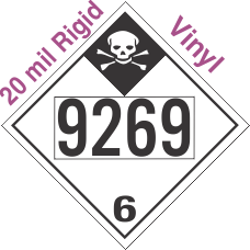 Inhalation Hazard Class 6.1 UN9269 20mil Rigid Vinyl DOT Placard