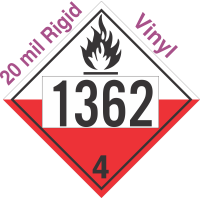 Spontaneously Combustible Class 4.2 UN1362 20mil Rigid Vinyl DOT Placard