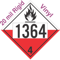 Spontaneously Combustible Class 4.2 UN1364 20mil Rigid Vinyl DOT Placard