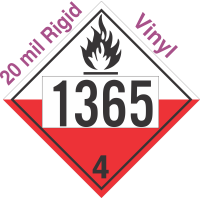 Spontaneously Combustible Class 4.2 UN1365 20mil Rigid Vinyl DOT Placard