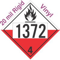 Spontaneously Combustible Class 4.2 UN1372 20mil Rigid Vinyl DOT Placard