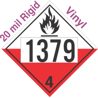 Spontaneously Combustible Class 4.2 UN1379 20mil Rigid Vinyl DOT Placard