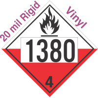 Spontaneously Combustible Class 4.2 UN1380 20mil Rigid Vinyl DOT Placard