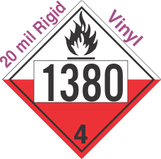 Spontaneously Combustible Class 4.2 UN1380 20mil Rigid Vinyl DOT Placard