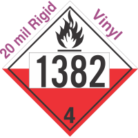 Spontaneously Combustible Class 4.2 UN1382 20mil Rigid Vinyl DOT Placard