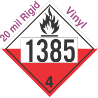 Spontaneously Combustible Class 4.2 UN1385 20mil Rigid Vinyl DOT Placard