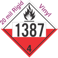 Spontaneously Combustible Class 4.2 UN1387 20mil Rigid Vinyl DOT Placard