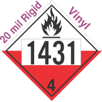 Spontaneously Combustible Class 4.2 UN1431 20mil Rigid Vinyl DOT Placard