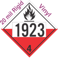 Spontaneously Combustible Class 4.2 UN1923 20mil Rigid Vinyl DOT Placard