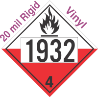 Spontaneously Combustible Class 4.2 UN1932 20mil Rigid Vinyl DOT Placard