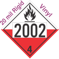 Spontaneously Combustible Class 4.2 UN2002 20mil Rigid Vinyl DOT Placard