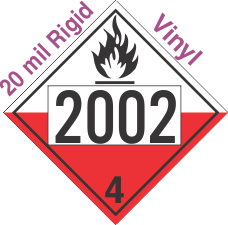 Spontaneously Combustible Class 4.2 UN2002 20mil Rigid Vinyl DOT Placard