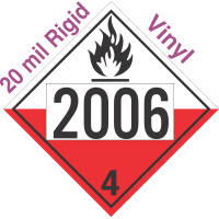 Spontaneously Combustible Class 4.2 UN2006 20mil Rigid Vinyl DOT Placard