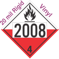 Spontaneously Combustible Class 4.2 UN2008 20mil Rigid Vinyl DOT Placard