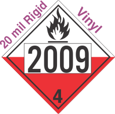 Spontaneously Combustible Class 4.2 UN2009 20mil Rigid Vinyl DOT Placard