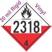 Spontaneously Combustible Class 4.2 UN2318 20mil Rigid Vinyl DOT Placard