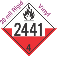 Spontaneously Combustible Class 4.2 UN2441 20mil Rigid Vinyl DOT Placard