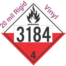 Spontaneously Combustible Class 4.2 UN3184 20mil Rigid Vinyl DOT Placard