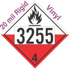 Spontaneously Combustible Class 4.2 UN3255 20mil Rigid Vinyl DOT Placard